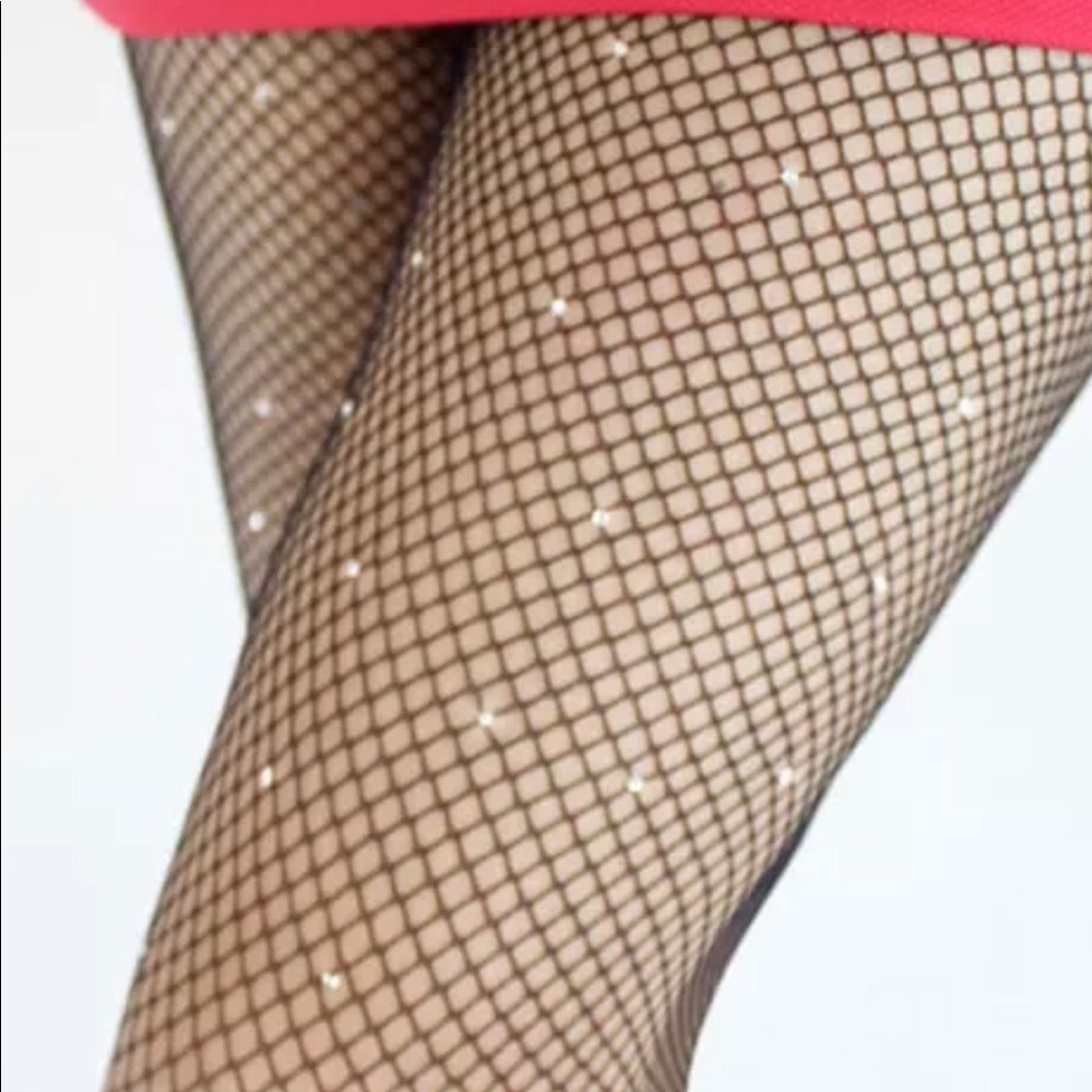 Holiday ’Bling Fling- shimmer Fishnet Hose NWT - Picture 2 of 5